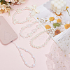 ANATTASOUL 4Pcs 4 Styles Plastic Beaded Mobile Phone Lanyard Wrist Strap AJEW-AN0007-44-7