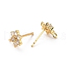 Brass Micro Pave Cubic Zirconia Stud Earrings Findings ZIRC-C027-14G-02-RS-2