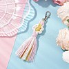 Flower Handmade Macrame Cotton Threads Pendant Decoration HJEW-JM02762-01-2