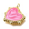 Brass Micro Pave Cubic Zirconia Enamel Pendants KK-V011-22G-A-2