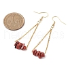 304 Stainless Steel with Natural Red Jasper Dangle Earrings EJEW-JE06010-11-3