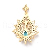 Brass Clear Cubic Zirconia Pendants KK-I695-063G-2