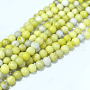 Natural Yellow Mustard Jasper Beads Strands X-G-Q462-6mm-39-2