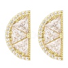Brass Micro Pave Clear Cubic Zirconia Stud Earrings EJEW-Q015-15G-4