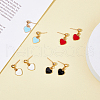 FIBLOOM 4 Pairs 4 Colors Alloy Enamel Dangle Stud Earrings EJEW-FI0003-05-4