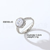 Mother's Day Rings Fashionable Unisex Brass Micro Pave Clear Cubic Zirconia Solitaire Ring VA2990-21-1