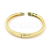 Brass Pave Green Cubic Zirconia & Glass Open Cuff Bangles for Women Men BJEW-Z062-25G-3
