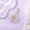 Star Copper Wire Wrapped Synthetic Moonstone Pendant Decorations HJEW-JM03027-01-1