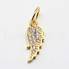 CZ Brass Micro Pave Cubic Zirconia Wing Charms ZIRC-L018-18-2