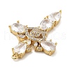 Brass Micro Pave Clear Cubic Zirconia Pendants KK-L228-03G-03-2