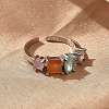 Brass Micro Pave Cubic Zirconia Cuff Rings for Women RJEW-C123-07P-3