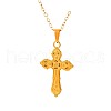 Stainless Steel Religion Cross Pendant Necklaces for Women RK5920-2-5