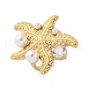 304 Stainless Steel Micro Pave Cubic Zirconia Plastic Pearl Cuff Rings RJEW-D310-02B-G-4
