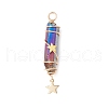 3Pcs 3 Styles Electroplated Natural Quartz Crystal Pointed Copper Wire Wrapped Pendants PALLOY-JF03766-01-3