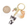 Alloy Acrylic Cat Goldfish Keychains KEYC-JKC01214-03-3