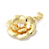 Rack Plating Brass Micro Pave Clear Cubic Zirconia Pendants X-KK-U022-04G-2