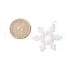6Pcs 3 Styles Glass Snowflake Pendants PALLOY-JF03950-03-2