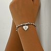 Stainless Steel Heart with Saint Benedict Charm Bracelets WP9367-1-3