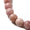 Natural Rhodonite Round Beaded Stretch Bracelet for Women BJEW-D446-F-27-2