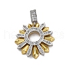 Brass Micro Pave Cubic Zirconia Pendants KK-V009-20G-1