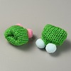 Woolen Crochet Mini Hat with Double Pom Pom Ball DIY-WH0032-56G-2