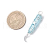 3Pcs 3 Styles Electroplated Natural Quartz Crystal Pointed Copper Wire Wrapped Pendants PALLOY-JF03767-04-2