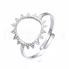 Non-Tarnish 304 Stainless Steel Sun Open Cuff Ring RJEW-T023-84P-3