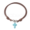 Dyed Synthetic Turquoise Charm Bracelets for Women BJEW-TA00567-3