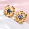 304 Stainless Steel Natural Paua Shell Stud Earrings EJEW-Z103-12G-3