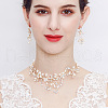 Alloy Fresh Water Pearl Rhinestone Jewelry Sets FS-WG8E598-01-2