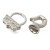 925 Sterling Silver Micro Pave Clear Cubic Zirconia Fold Over Clasps STER-U006-02P-2