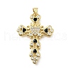 Brass Micro Pave Cubic Zirconia Pendants KK-Q066-37G-02-1