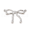 Non-Tarnish 304 Stainless Steel Textured Bowknot Links Connector Charms STAS-S125-03P-1