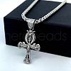 Greek Stainless Steel Ankh Egyptian Hip Hop Cross Pendant Necklaces for Men FC7739-1