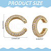 C-Shaped Brass Micro Pave Cubic Zirconia Cuff Earrings EJEW-WH0519-27B-2