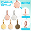 DELORIGIN 200Pcs 5 Colors Alloy Glue-on Flat Pad Bails for Pendant Making FIND-DR0001-48-6