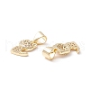 Brass Micro Pave Clear Cubic Zirconia Pendants KK-D067-13G-RS-2