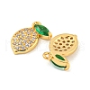 Brass Micro Pave Cubic Zirconia Pendants KK-K369-02G-07-2