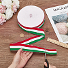 50 Yards Tricolor Polyester Striped Grosgrain Ribbon OCOR-WH0078-199C-3