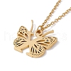 Initial Letter with Butterfly Pendant Necklace NJEW-C026-01G-X-3