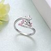 Axolotl with Starfish Alloy Enamel Adjustable Cuff Rings FS-WG6A93B-01-1