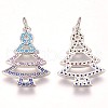 Brass Micro Pave Cubic Zirconia Pendants ZIRC-F086-02-3