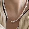 Shell Pearl Round Beaded Necklaces for Women FS-WG6773C-01-2