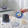 DIY Evil Eye Pattern Coaster Diamond Painting Kits DIY-TAC0016-54-10