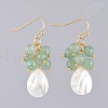 Natural Green Aventurine Dangle Earrings EJEW-JE03876-04-1