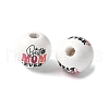 Mother's Day Theme Printed Wood European Beads WOOD-F016-10-1