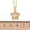 Star Brass Micro Pave Cubic Zirconia Pendant Neckalces NJEW-C076-20G-5