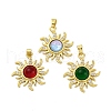 Brass Micro Pave Cubic Zirconia Pendants KK-V009-30G-04-1