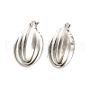 201 Stainless Steel Twist Hoop Earrings EJEW-Q026-04P-2