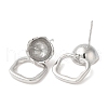 Rhodium Plated 925 Sterling Silver Stud Earring Findings STER-M114-18P-2